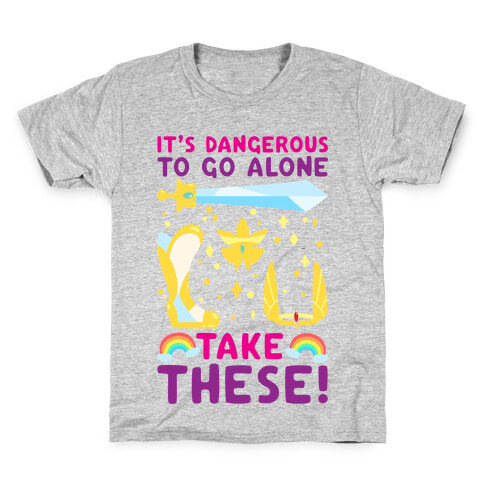 It's Dangerous To Go Alone Take These She-Ra Parody White Print Kids T-Shirt