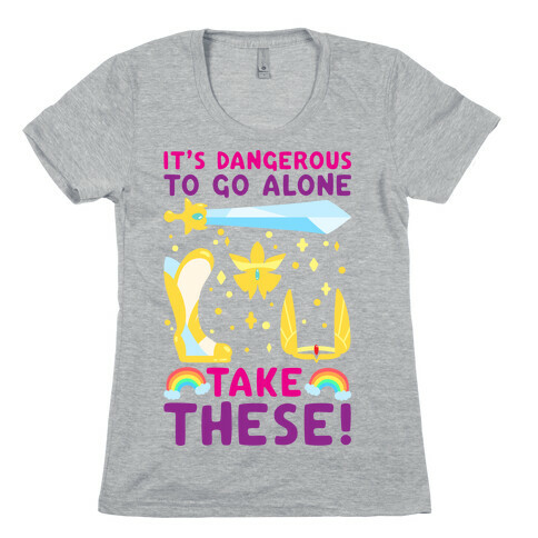 It's Dangerous To Go Alone Take These She-Ra Parody White Print Womens T-Shirt