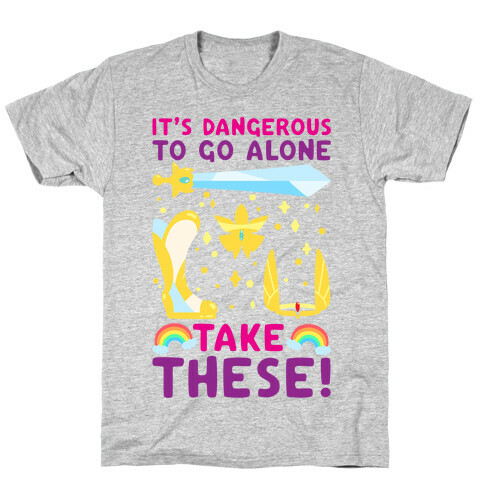 It's Dangerous To Go Alone Take These She-Ra Parody White Print T-Shirt