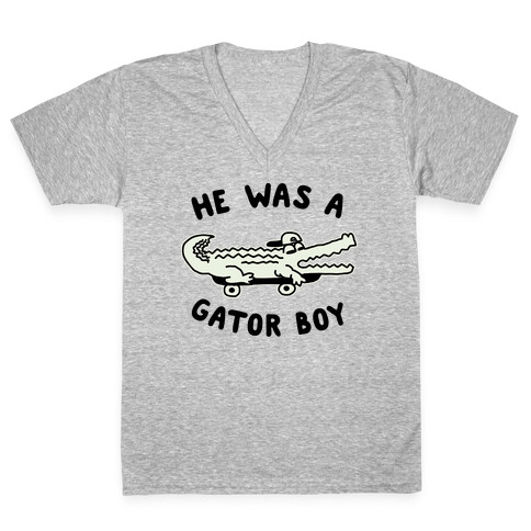 He Was a Gator Boy V-Neck Tee Shirt