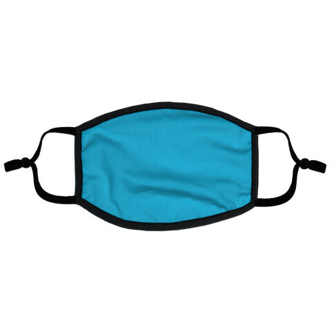 Cerulean Blue Face Mask Cover Flat Face Mask