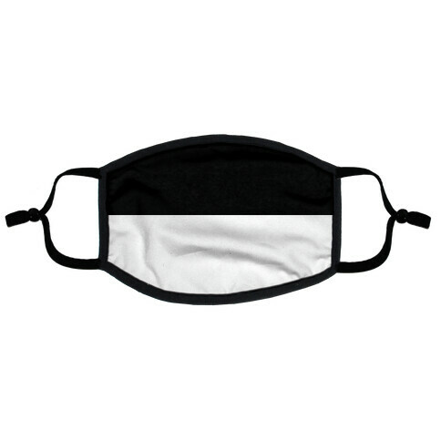 Horizontal Black and White Split Flat Face Mask