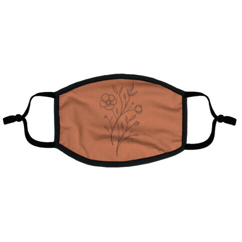 Wildflower Stippled Tattoo Flat Face Mask