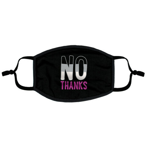 No Thanks Asexual Pride White Print Flat Face Mask