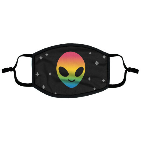 Rainbow Alien Flat Face Mask