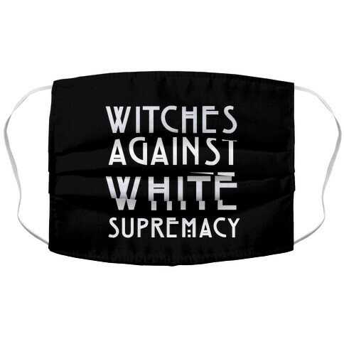 Witches Against White Supremacy White Print Accordion Face Mask