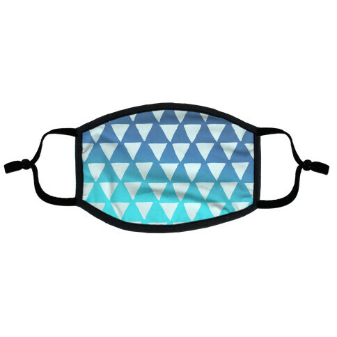Triangle Blue Ombre Pattern Flat Face Mask