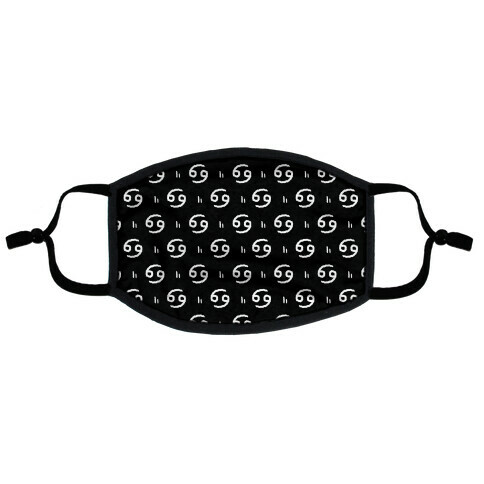 Cancer Symbol Pattern Black and White Flat Face Mask