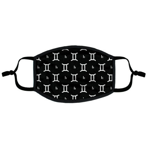 Gemini Symbol PatternBlack and White Flat Face Mask