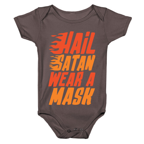 Hail Satan Wear A Mask White Print Baby One-Piece