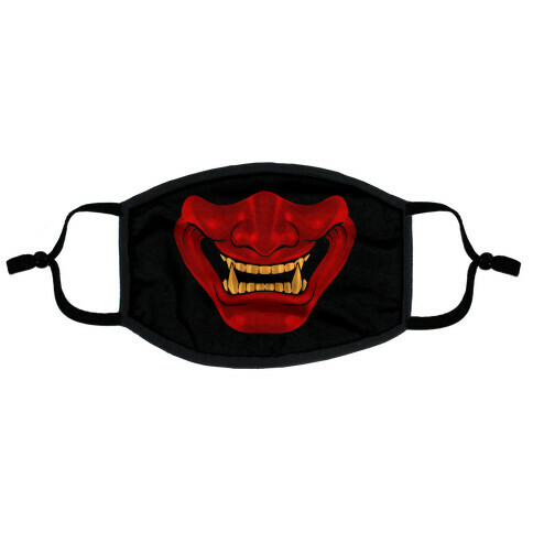 Red Demon Mask Flat Face Mask