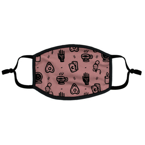 Tools of Divination Pattern Dusty Pink Flat Face Mask