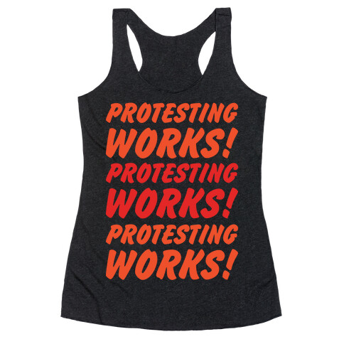 Protesting Works White Print Racerback Tank Top