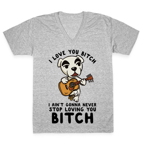 I Love You Bitch K.K. Slider Parody V-Neck Tee Shirt