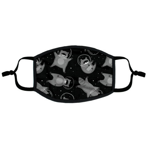 Raccoons In Space Flat Face Mask
