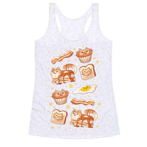 Breakfast Cats Racerback Tank Top