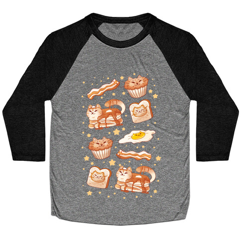 Breakfast Cats Baseball Tee