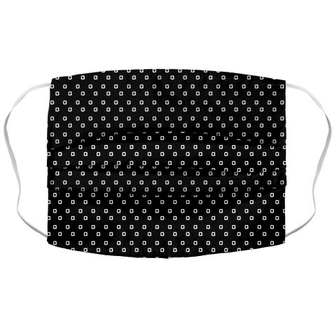 Dainty Squares Pattern Black Accordion Face Mask