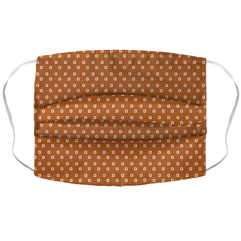 Dainty Squares Pattern Rust Orange Accordion Face Mask