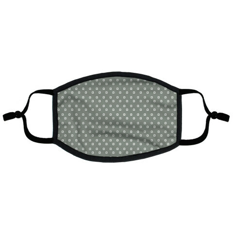 Dainty Squares Pattern Grey Flat Face Mask