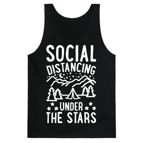 Social Distancing Under The Stars White Print Tank Top