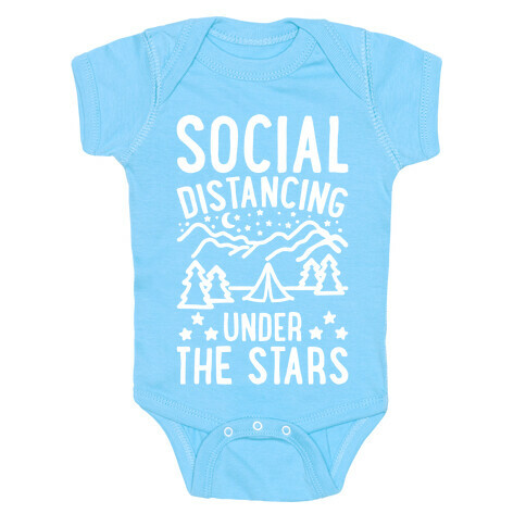 Social Distancing Under The Stars White Print Baby One-Piece