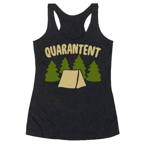 Quarantent White Print Racerback Tank Top