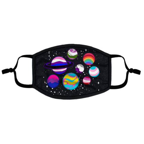 LGBTQ+ Planets Flat Face Mask