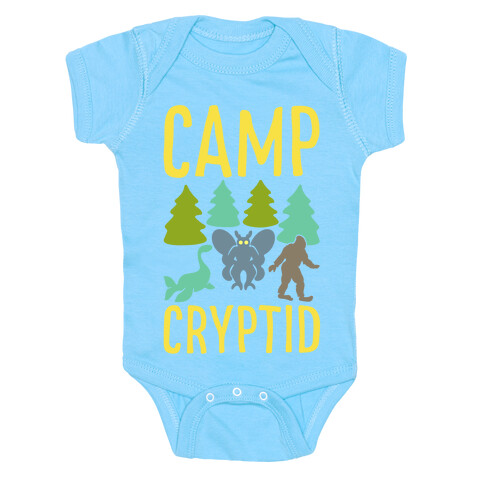 Camp Cryptid White Print Baby One-Piece