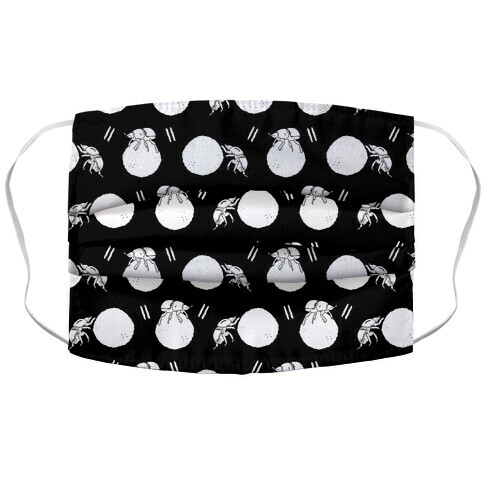 Dung Beetle Pattern Black Accordion Face Mask