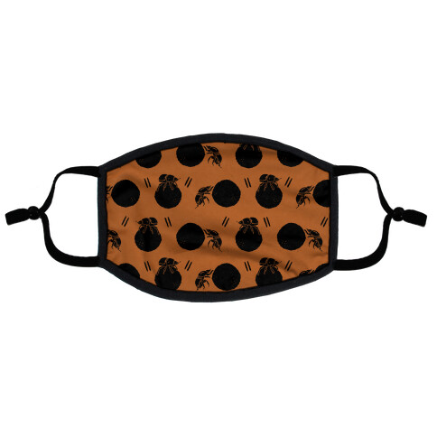 Dung Beetle Pattern Rust Orange Flat Face Mask