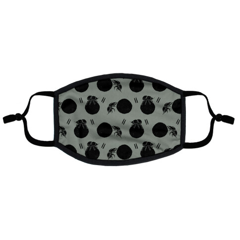 Dung Beetle Pattern Grey Flat Face Mask