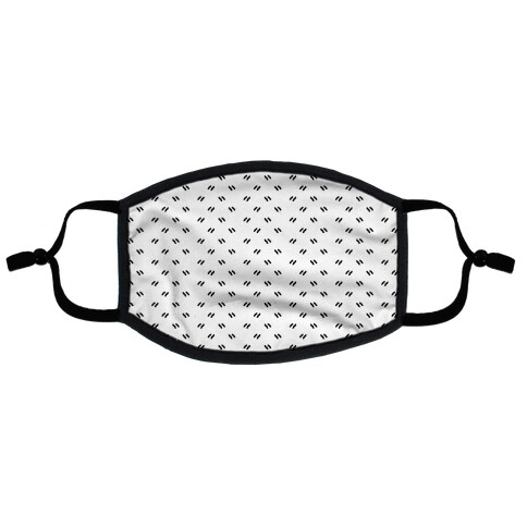 Dainty Dashes Pattern White Flat Face Mask