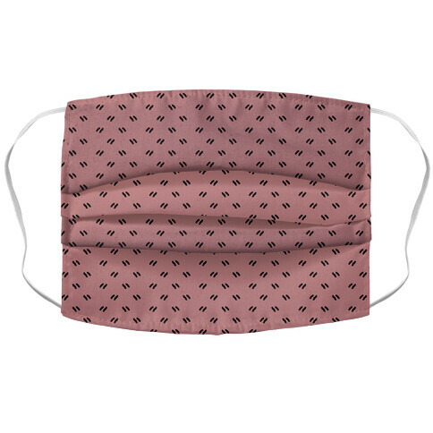 Dainty Dashes Pattern Dusty Pink Accordion Face Mask