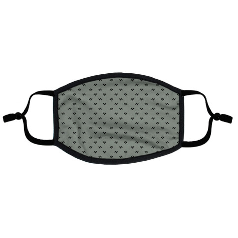 Dainty Dashes Pattern Grey Flat Face Mask