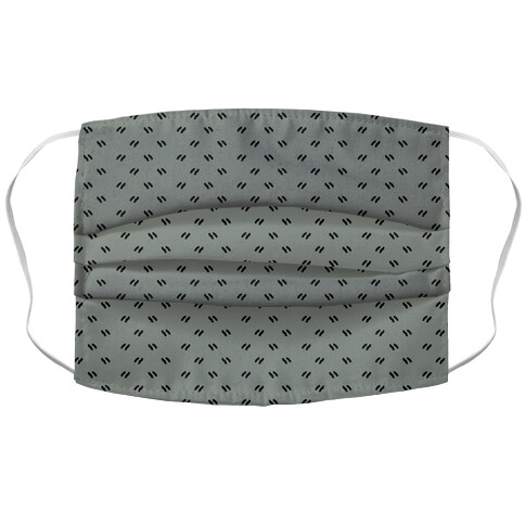Dainty Dashes Pattern Grey Accordion Face Mask