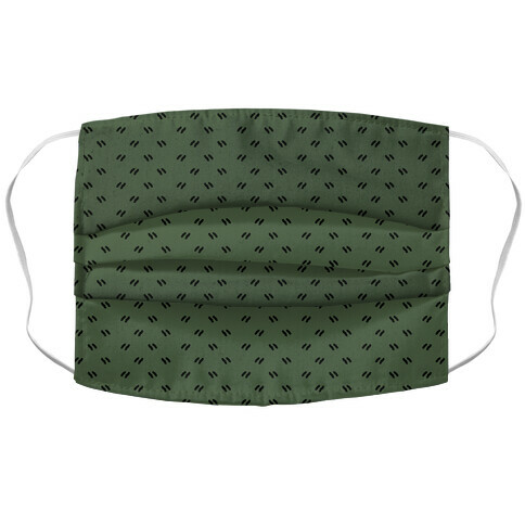 Dainty Dashes Chive Green Accordion Face Mask