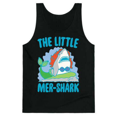 The Little Mer-Shark Parody White Print Tank Top