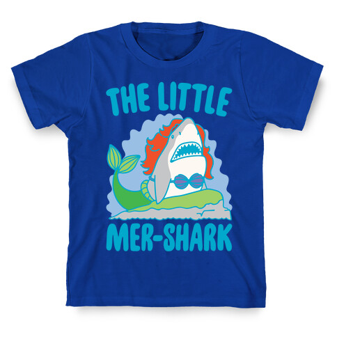 The Little Mer-Shark Parody White Print T-Shirt