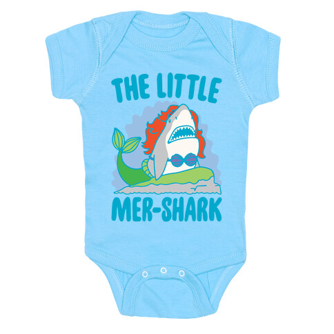 The Little Mer-Shark Parody White Print Baby One-Piece