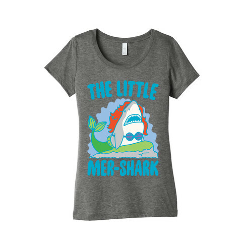 The Little Mer-Shark Parody White Print Womens T-Shirt