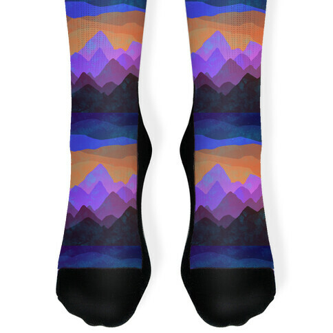Abstract Mountain Sunset Sock