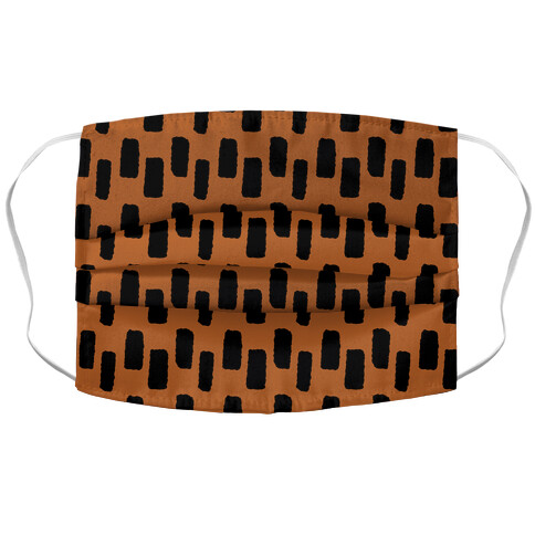 Organic Rectangle Pattern Rust Orange Accordion Face Mask