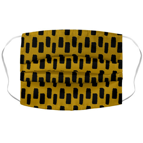 Organic Rectangle Pattern Mustard yellow Accordion Face Mask