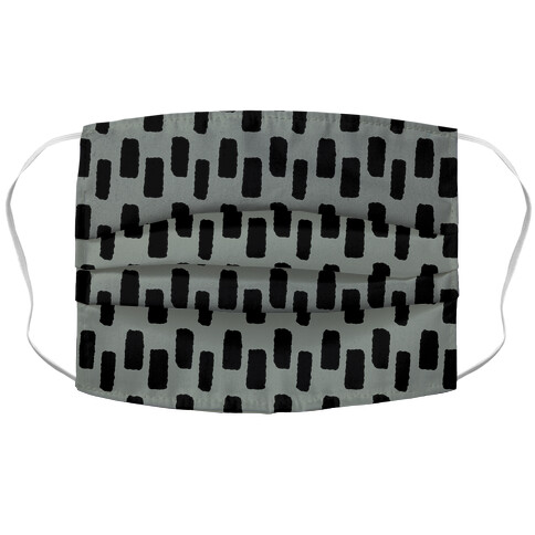 Organic Rectangle Pattern Grey Accordion Face Mask