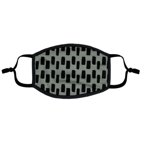 Organic Rectangle Pattern Grey Flat Face Mask