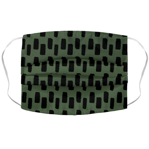 Organic Rectangle Pattern Green Accordion Face Mask