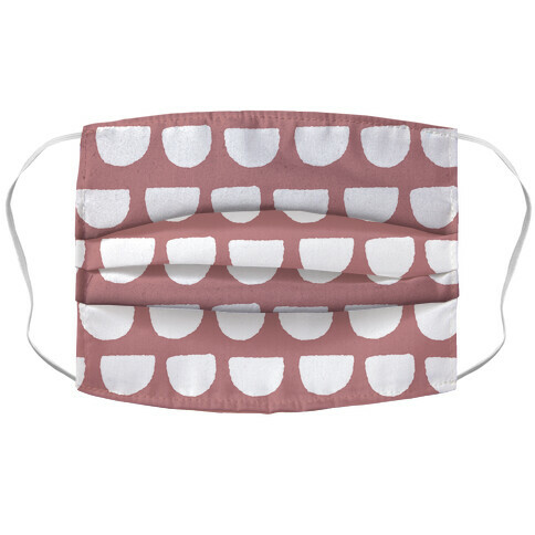 Simple Scallop Pattern Dusty Pink Accordion Face Mask