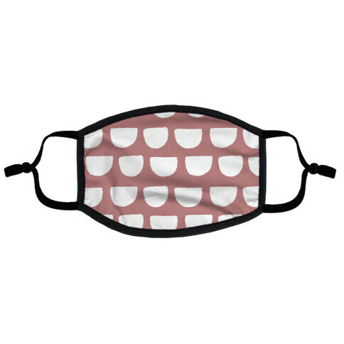 Simple Scallop Pattern Dusty Pink Flat Face Mask