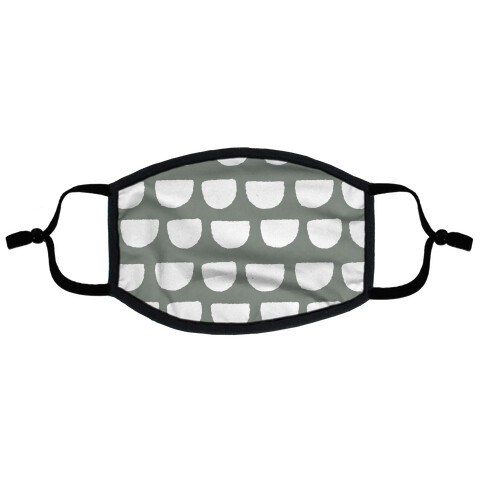 Simple Scallop Pattern Grey Flat Face Mask